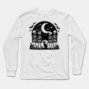 The Witching Hour - Skeletons, bats and cats! Long Sleeve T-Shirt